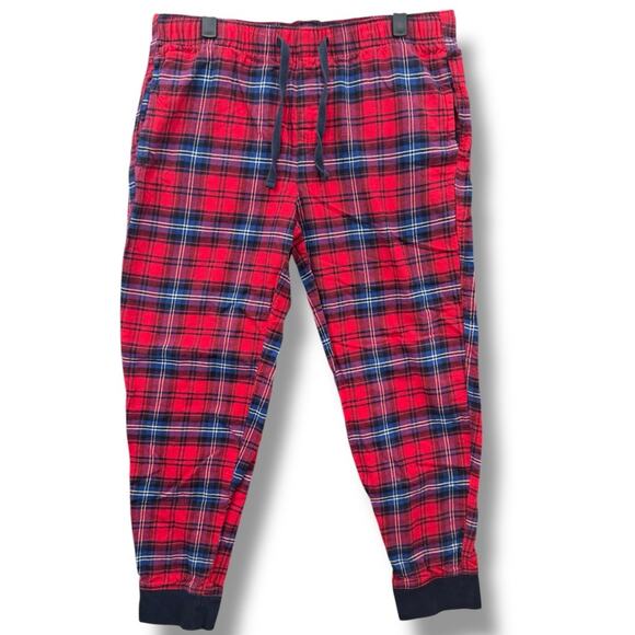 Gap Flannel PJ Joggers Cotton Red Plaid Medium Lounge pants - Picture 1 of 13